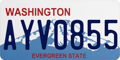 WA license plate AYV0855