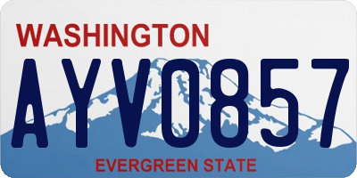 WA license plate AYV0857