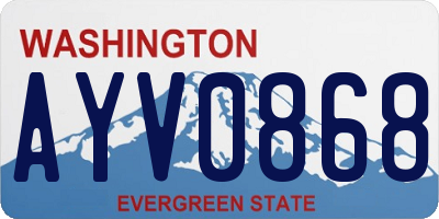 WA license plate AYV0868