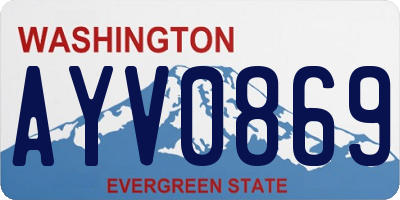 WA license plate AYV0869