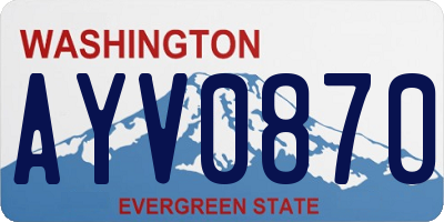 WA license plate AYV0870