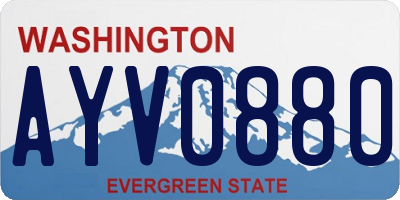 WA license plate AYV0880