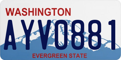 WA license plate AYV0881