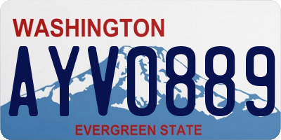 WA license plate AYV0889