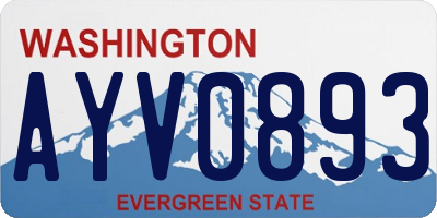 WA license plate AYV0893