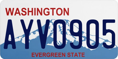 WA license plate AYV0905