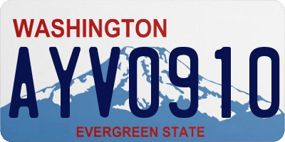 WA license plate AYV0910