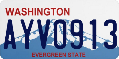 WA license plate AYV0913