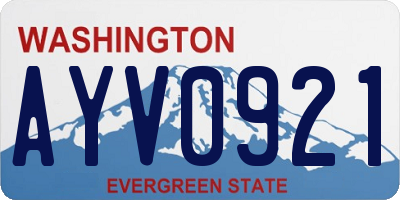 WA license plate AYV0921