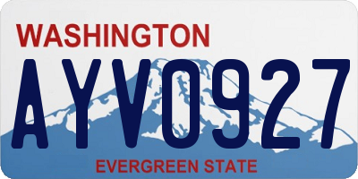 WA license plate AYV0927