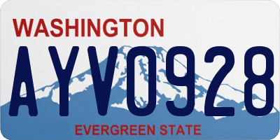 WA license plate AYV0928