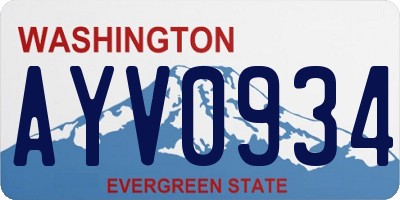 WA license plate AYV0934