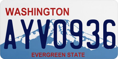 WA license plate AYV0936