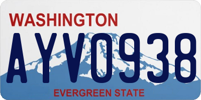 WA license plate AYV0938
