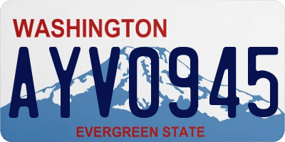 WA license plate AYV0945