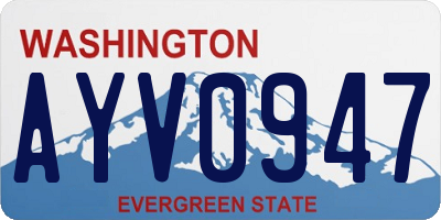 WA license plate AYV0947