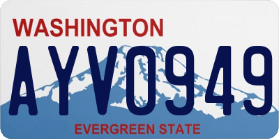 WA license plate AYV0949