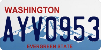 WA license plate AYV0953