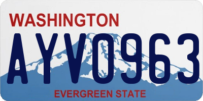 WA license plate AYV0963
