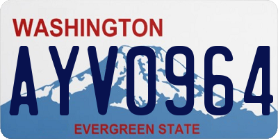 WA license plate AYV0964