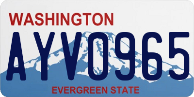WA license plate AYV0965
