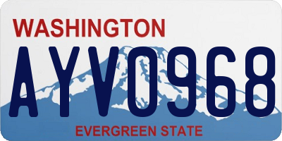 WA license plate AYV0968