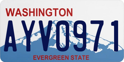 WA license plate AYV0971