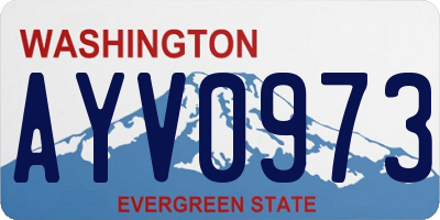 WA license plate AYV0973