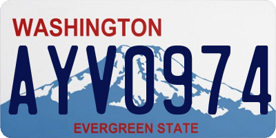 WA license plate AYV0974