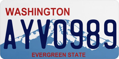 WA license plate AYV0989