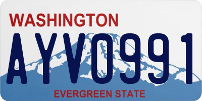 WA license plate AYV0991