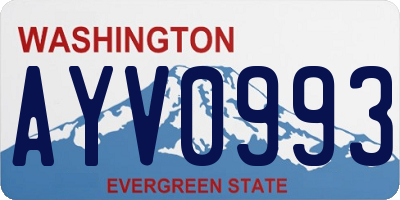 WA license plate AYV0993