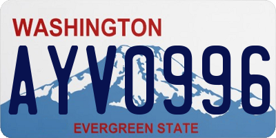 WA license plate AYV0996