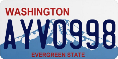 WA license plate AYV0998
