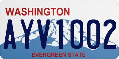 WA license plate AYV1002