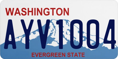 WA license plate AYV1004