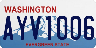WA license plate AYV1006