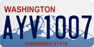 WA license plate AYV1007