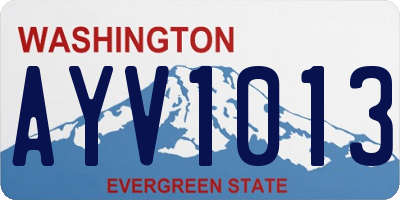 WA license plate AYV1013