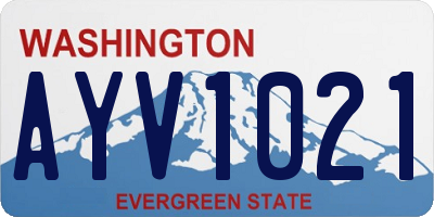 WA license plate AYV1021