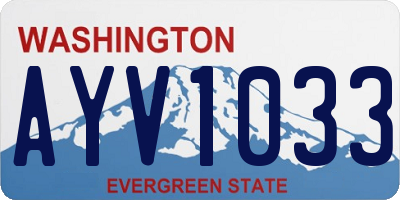 WA license plate AYV1033