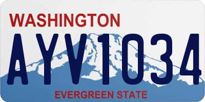 WA license plate AYV1034