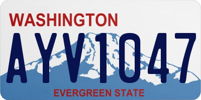 WA license plate AYV1047