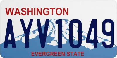 WA license plate AYV1049