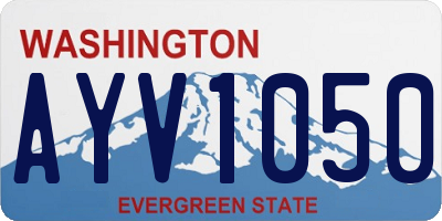 WA license plate AYV1050