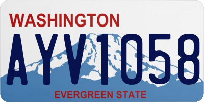 WA license plate AYV1058