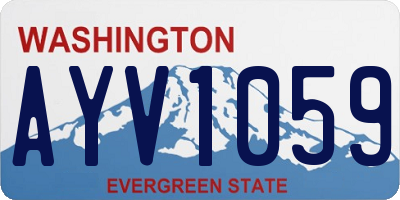 WA license plate AYV1059