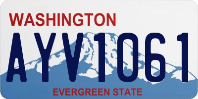WA license plate AYV1061