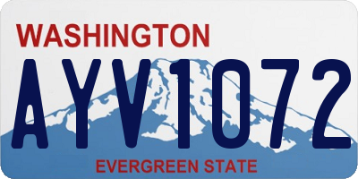 WA license plate AYV1072