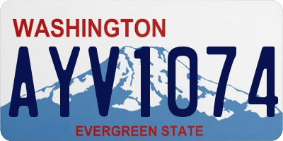 WA license plate AYV1074